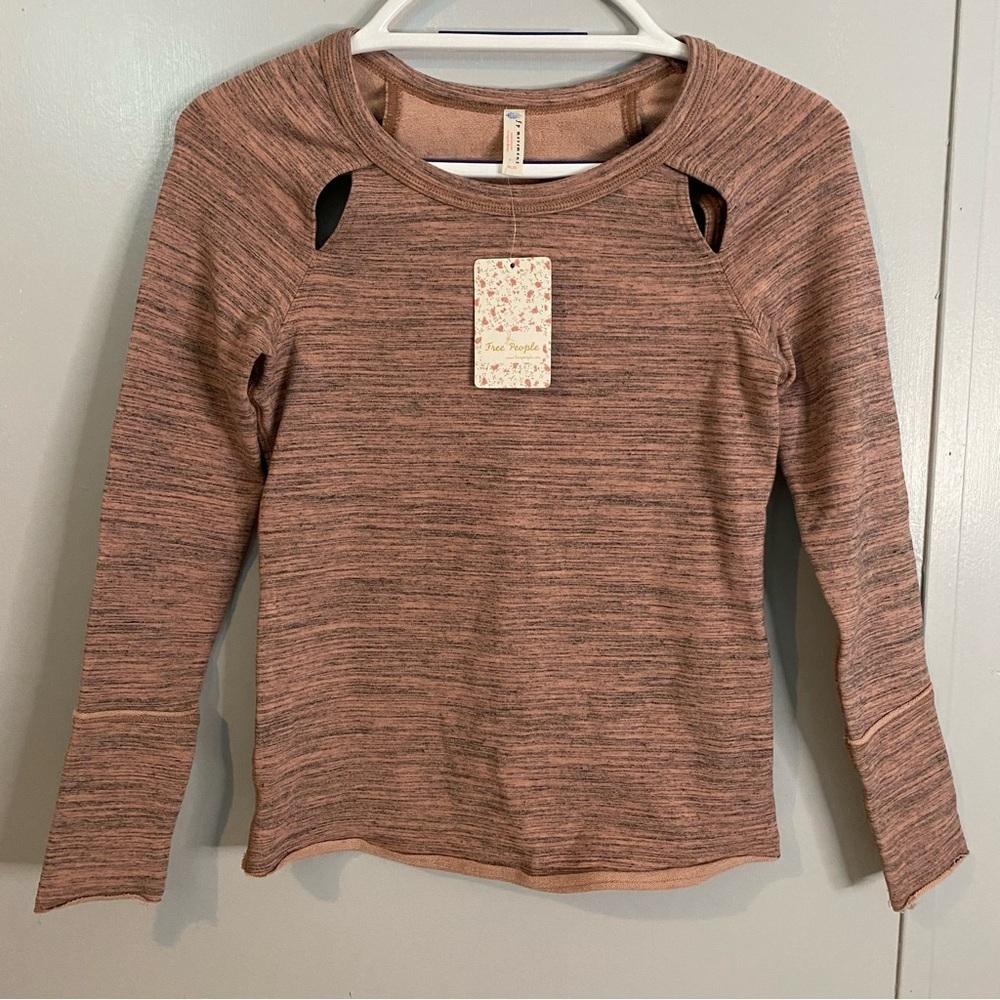 Free People Heather Rose Brown Top Size Medium